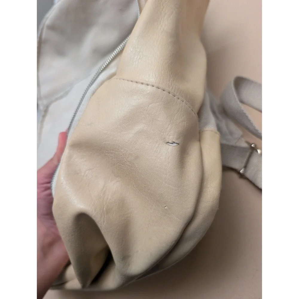 READ* BEIS The Travel Backpack Beige Canvas Commuter Bag Carry On FLAWED*